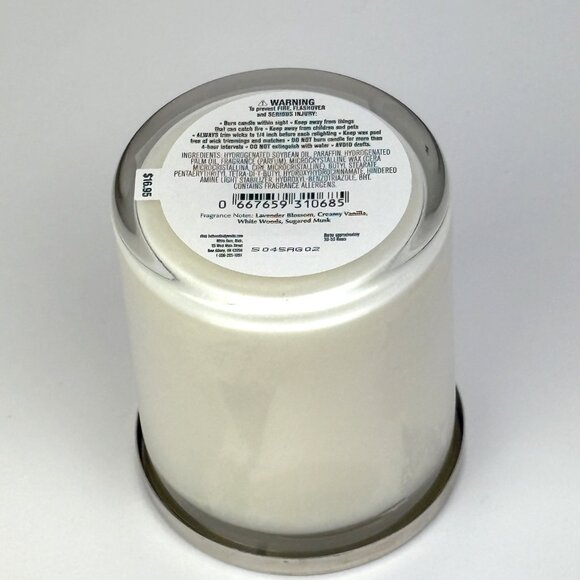 Bath & Body Works Lavender Vanilla Signature Single Wick Candle Glass Jar - Picture 8 of 11